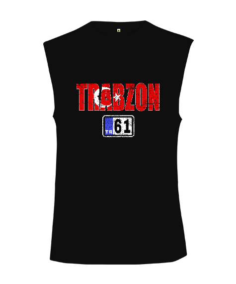 Tisho - Trabzon şehir,Türkiye,Türkiye bayrağı. Kesik Kol Unisex Tişört