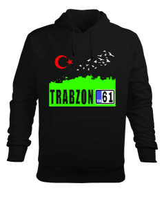 Trabzon,Trabzon şehir,Türkiye,Türkiye bayrağı. Erkek Kapüşonlu Hoodie Sweatshirt