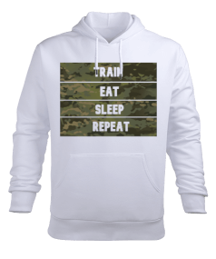 Train Eat Sleep Repeat Erkek Kapüşonlu Hoodie Sweatshirt