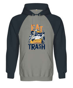 Trash Cat Gri/Füme Orjinal Reglan Hoodie Unisex Sweatshirt