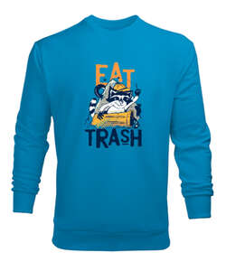 Trash Cat Turkuaz Erkek Sweatshirt