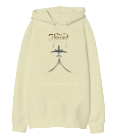 Travel Time Oversize Unisex Kapüşonlu Sweatshirt