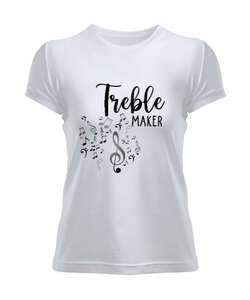 Treble Maker Music Beyaz Kadın Tişört