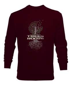 Trees Roots - Kökler Bordo Erkek Sweatshirt