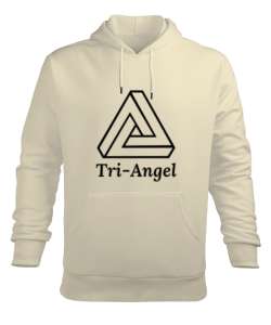 Tri Angel Krem Erkek Kapüşonlu Hoodie Sweatshirt