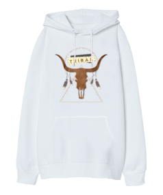 Tribal - OneArtTasarım Oversize Unisex Kapüşonlu Sweatshirt