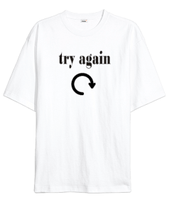 Try Again Point Oversize Unisex Tişört