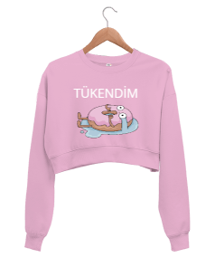 Tükendim Kadın Crop Sweatshirt