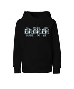 Tüm kurallar çiğnenmek için vardır Siyah Çocuk Unisex Hoodie Kapüşonlu