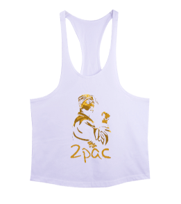 Tupac baskılı Erkek Tank Top Atlet