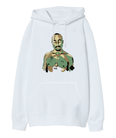 Tupac Shakur Rapper Tasarım Baskılı Oversize Unisex Kapüşonlu Sweatshirt