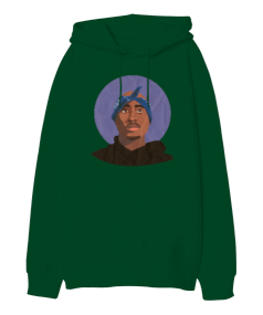 Tupac Shakur Rapper Tasarım Baskılı Oversize Unisex Kapüşonlu Sweatshirt