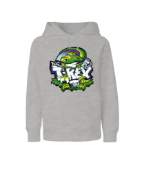 Tupelo T-rex Gri Çocuk Unisex Hoodie Kapüşonlu