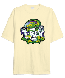 Tupelo T-rex Krem Oversize Unisex Tişört