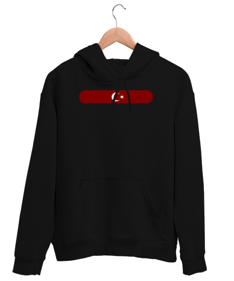 Tisho - Türk Siyah Unisex Kapşonlu Sweatshirt