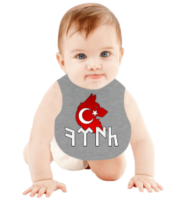 TÜRK Yazılı Bebek Önlüğü Bebek Mama Önlüğü