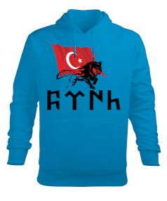 Türk Yazısı Baskılı Sweetshirt Erkek Kapüşonlu Hoodie Sweatshirt