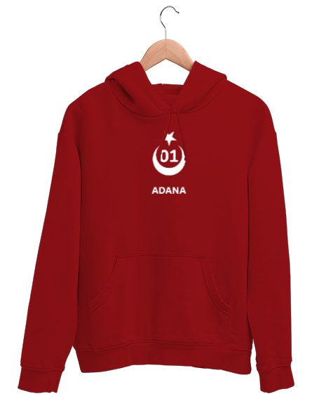 Tisho - Türkiye Adana Kırmızı Unisex Kapşonlu Sweatshirt