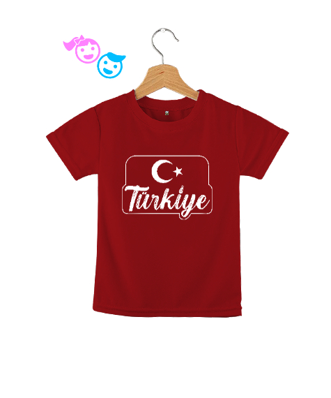 Tisho - Türkiye - Ay Yıldız Kırmızı Çocuk Unisex