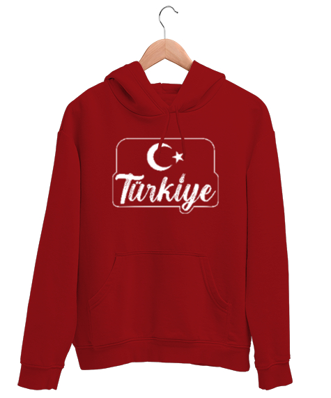 Tisho - Türkiye - Ay Yıldız Kırmızı Unisex Kapşonlu Sweatshirt