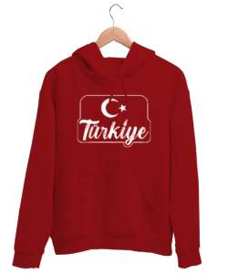 Türkiye - Ay Yıldız Kırmızı Unisex Kapşonlu Sweatshirt