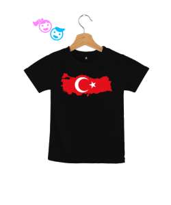 Türkiye Bayrağı Siyah Çocuk Unisex