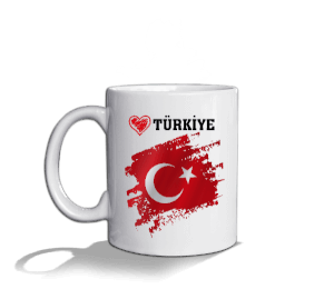 Türkiye Temalı Beyaz Kupa Bardak