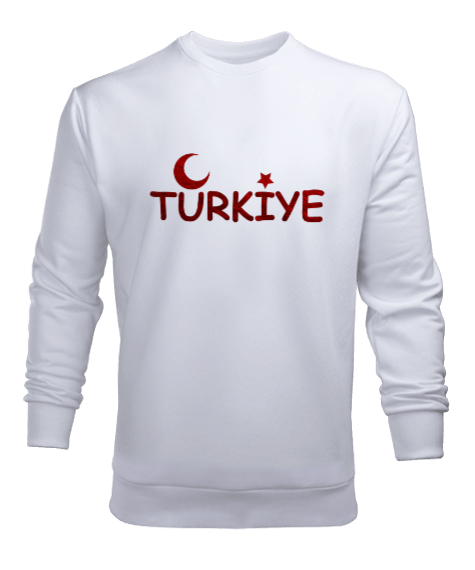 Türkiye Yazılı Beyaz Erkek Sweatshirt