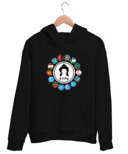 Türkiye,Turan,Göktürk,Azerbaycan,Kazakistan,Türkmenistan,Tacikistan,Özbekistan,Kyrgyzstan. Siyah Unisex Kapşonlu Sweatshirt