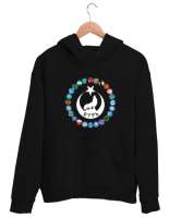 Türkiye,Turan,Göktürk,Azerbaycan,Kazakistan,Türkmenistan,Tacikistan,Özbekistan,Kyrgyzstan. Siyah Unisex Kapşonlu Sweatshirt - Thumbnail