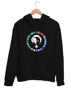 Türkiye,Turan,Göktürk,Azerbaycan,Kazakistan,Türkmenistan,Tacikistan,Özbekistan,Kyrgyzstan. Siyah Unisex Kapşonlu Sweatshirt