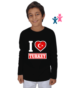 Türkiye,Türkiye bayrağı. Çocuk Unisex Uzunkollu