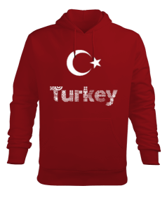 Türkiye,Türkiye bayrağı. Erkek Kapüşonlu Hoodie Sweatshirt