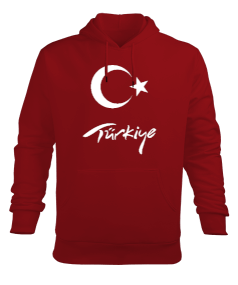 Türkiye,Türkiye bayrağı. Erkek Kapüşonlu Hoodie Sweatshirt