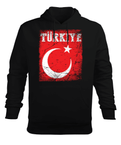 Türkiye,Türkiye bayrağı,Hilal ve yıldız. Erkek Kapüşonlu Hoodie Sweatshirt