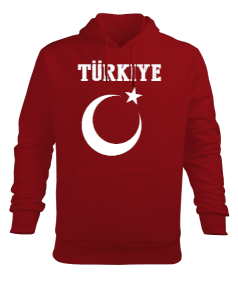 Türkiye,Türkiye bayrağı,Hilal ve yıldız. Erkek Kapüşonlu Hoodie Sweatshirt