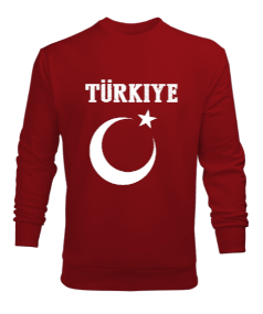 Türkiye,Türkiye bayrağı,Hilal ve yıldız. Erkek Sweatshirt