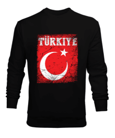 Türkiye,Türkiye bayrağı,Hilal ve yıldız. Erkek Sweatshirt
