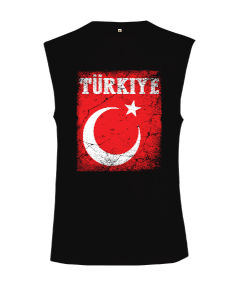 Türkiye,Türkiye bayrağı,Hilal ve yıldız. Kesik Kol Unisex Tişört