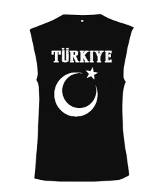 Türkiye,Türkiye bayrağı,Hilal ve yıldız. Kesik Kol Unisex Tişört