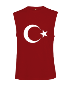 Türkiye,Türkiye bayrağı,Hilal ve yıldız. Kesik Kol Unisex Tişört