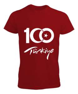 Türkiye,Türkiye bayrağı,milli mücadelenin 100. yılı. Kırmızı Erkek Tişört