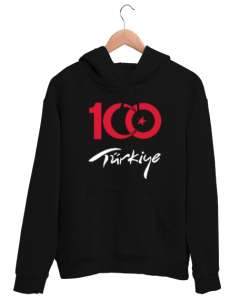 Türkiye,Türkiye bayrağı,milli mücadelenin 100. yılı. Siyah Unisex Kapşonlu Sweatshirt