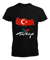 Türkiye,Türkiye bayrağı,Türkiye Haritası. Siyah Erkek Tişört