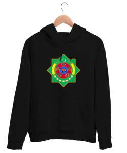 Türkmenistan - Turkmenistan - Türkmen Arma Bayrak - ???????????? Siyah Unisex Kapşonlu Sweatshirt