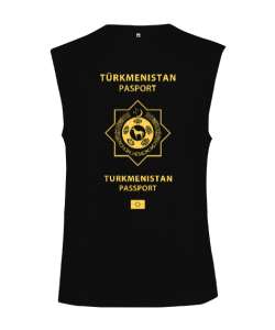 Türkmenistan,Turkmenistan,Türkmenistan Bayrağı,Türkmenistan logosu,Turkmenistan flag. Siyah Kesik Kol Unisex Tişört