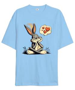 Turkuaz Bugs Bunny Lover Buz Mavisi Oversize Unisex Tişört