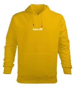 Turn Off Sarı Erkek Kapüşonlu Hoodie Sweatshirt