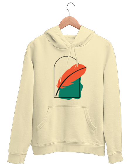 Tisho - TÜY Krem Unisex Kapşonlu Sweatshirt