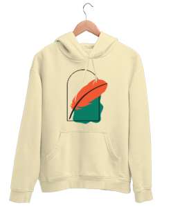 TÜY Krem Unisex Kapşonlu Sweatshirt